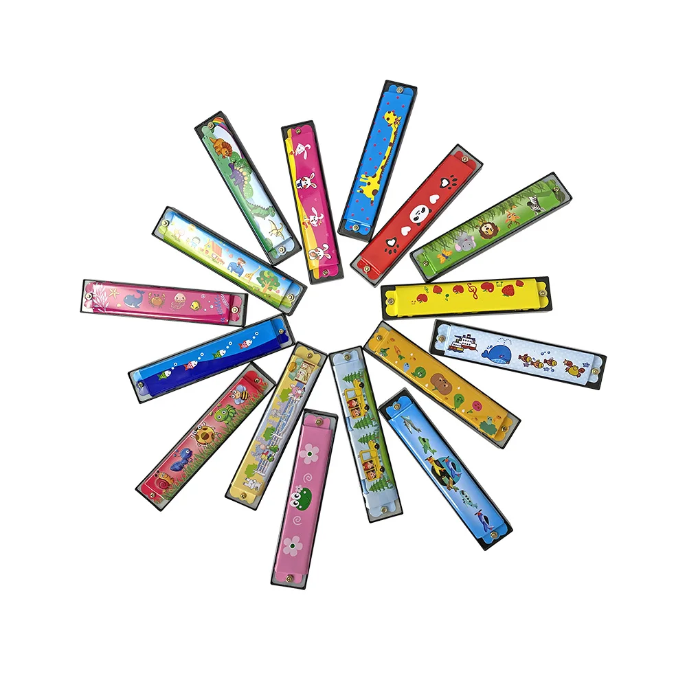 16-gaats schattig mondharmonica muziekinstrument Montessori educatief speelgoed cartoon patroon kinderen blaasinstrument kinderen cadeau kinderen