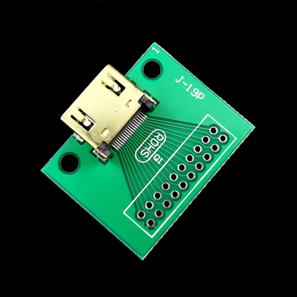 HDMI 19PIN Test Base Type A 19Pin connector Gold plated with PCB board pin conversion board test board