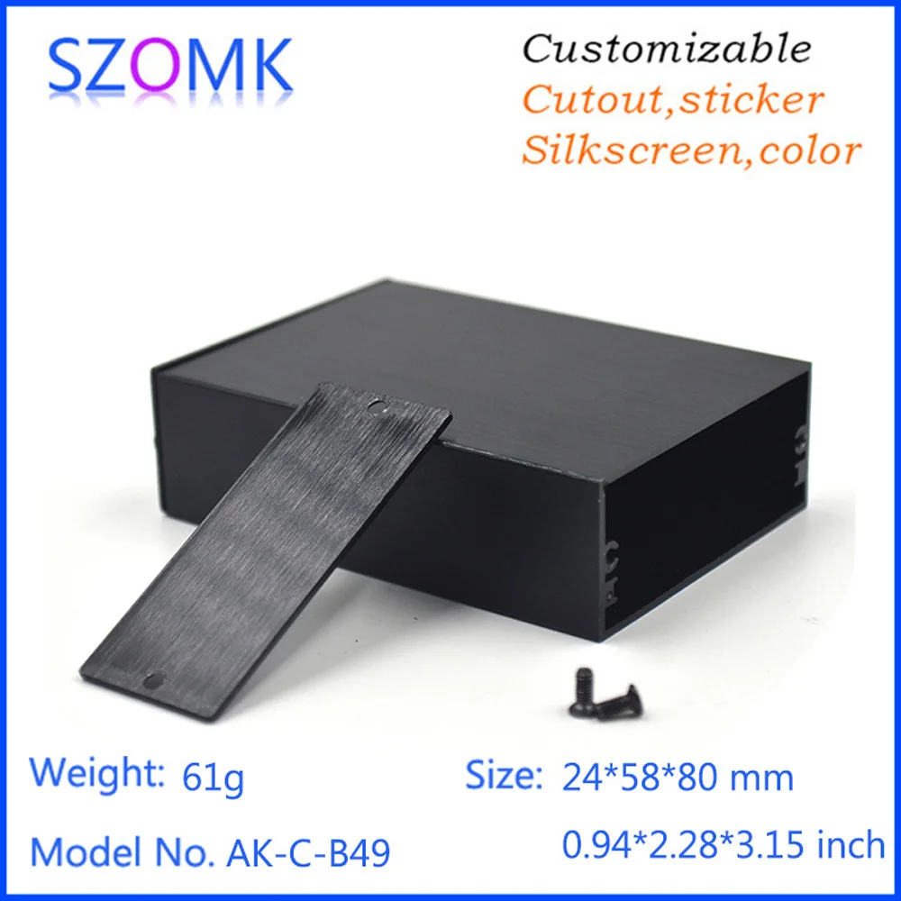1Pcs 24*58*80mm small aluminum electronics control box instrument enclosure hot sales extrusion aluminum outlet enclosure