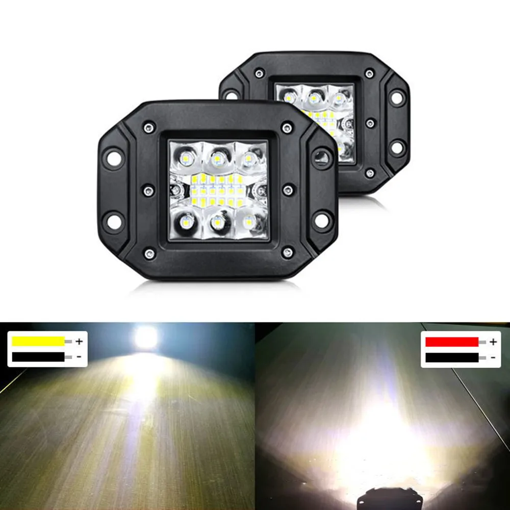 

Flush Mount LED Work Lights Bar OffRoad 9-36V Spot Flood LED Lights Bar Working Lamp 6000k Super Bright For ATV Truck