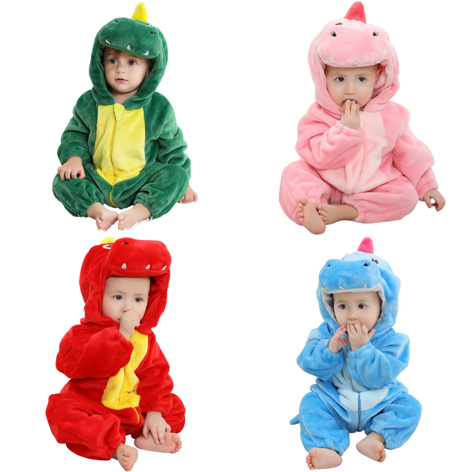 

Toddler Boys Girls Pajamas 0-4 Years Children Sleepwear Winter Baby Rompers Infant Flannel Warm Clothes Animal Onesies