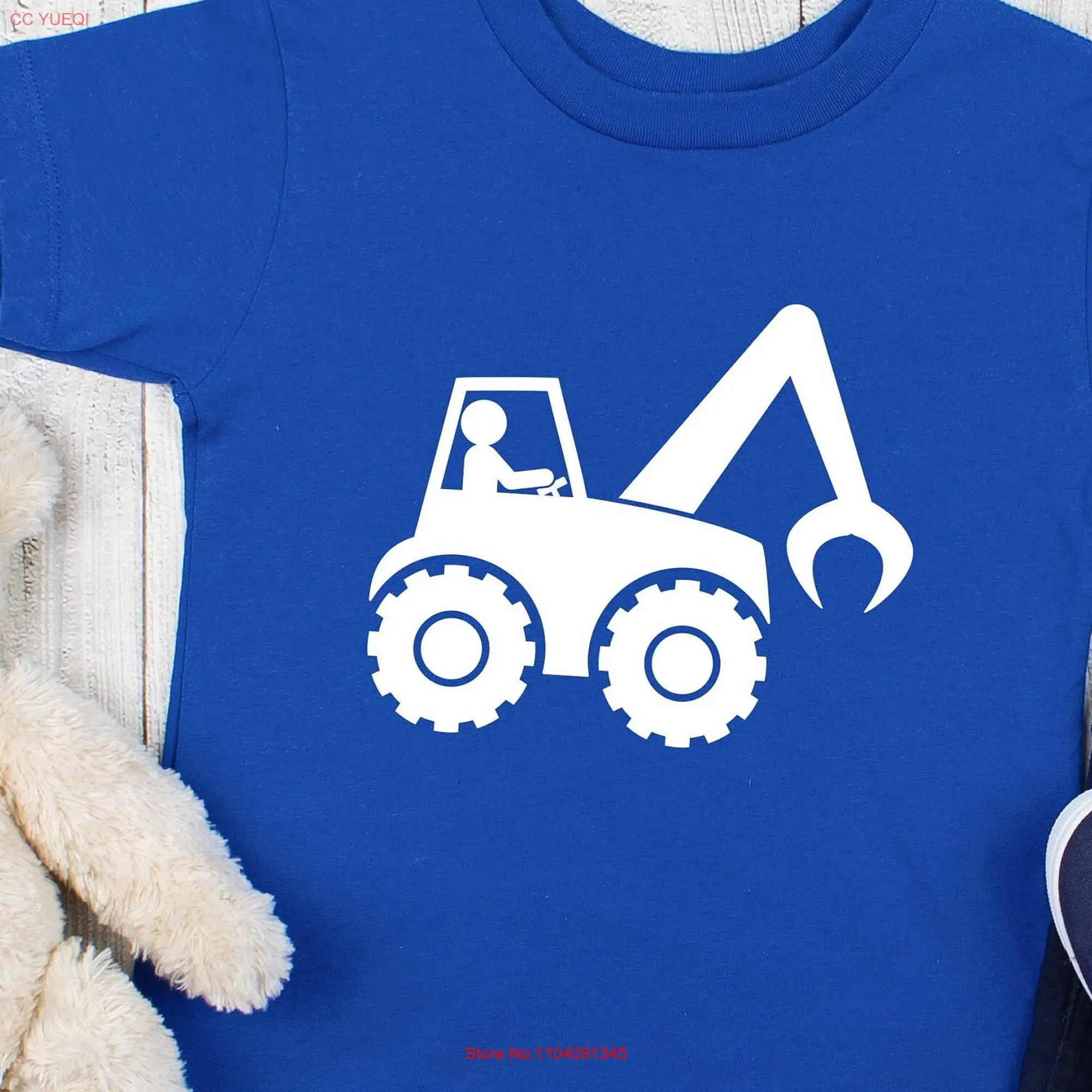 Digger T Shirt Toddler Birthday Construction Truck For Son long or short sleeves