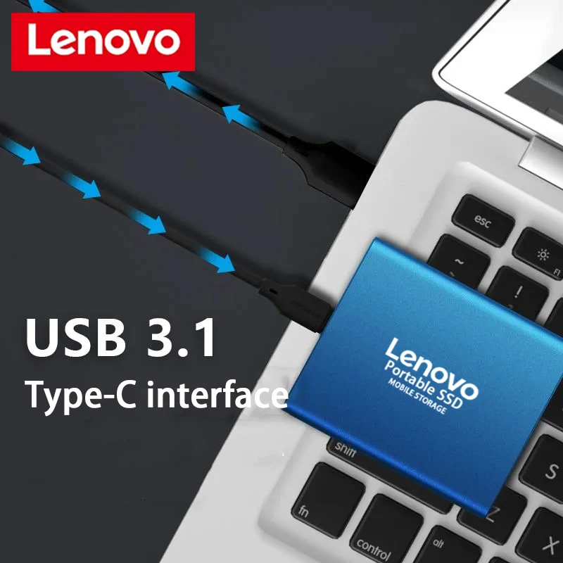 Lenovo Original 1TB External hard drive Portable SSD 2TB External Solid State Drive USB 3.1/Type-C Hard Disk High-Speed Storage