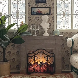 Aizulhomey 1/6 Doll House Model Furniture Accessories Metal Retro Fireplace with Light Bjd Ob11 Gsc Blyth Soldier Lol Miniatures
