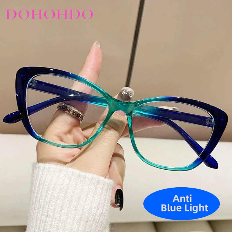 

TR90 Trending Retro Cat Eye Anti-Blue Light Women's Glasses Designer Brand Gaming Reading For Computer Men Optical Eyeglasses