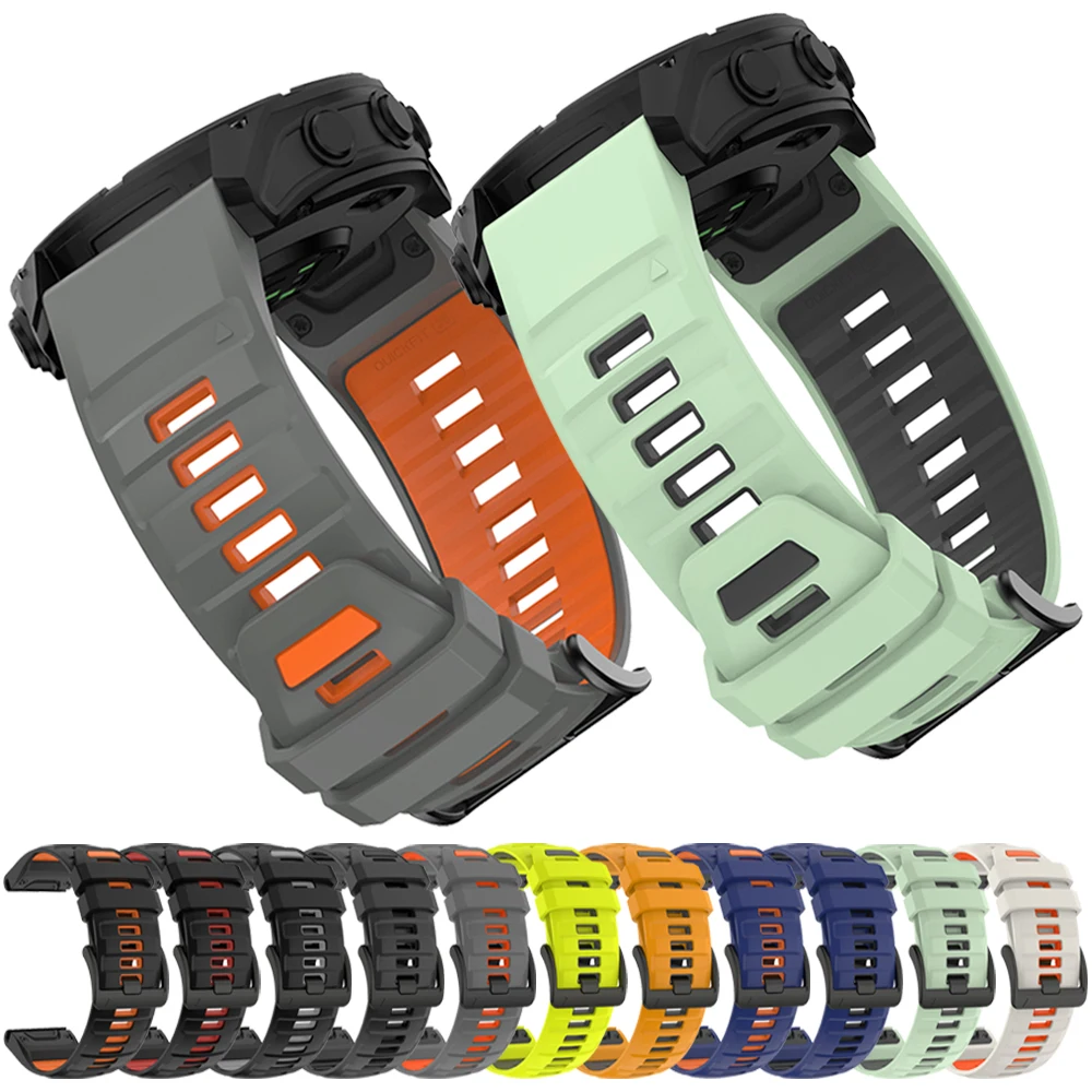 26 22mm Silikonarmband für Garmin Fenix 8Pro AMOLED/E 7 7X 6 6X 5 5X Plus/Tactix/Quatix Forerunner 970 Quick Fit Sport-Uhrenarmband