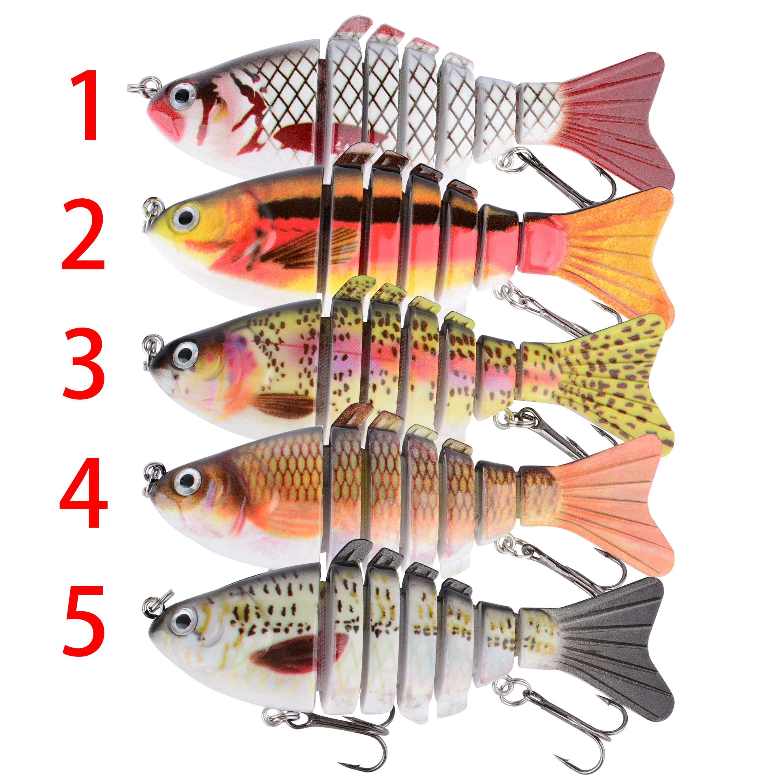 1pc Multi-Segment Plastic Hard Lure 9.5cm 14.5g 7-Segment Bio-Mimetic Lure Long-Cast Wobbling Lures Portable Fishing Gear