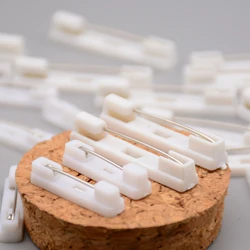 1000pcs/lot 31mm Length Brooch Buckle with White Plastic Badge Pin Packing Pins Button Back Locking Pins