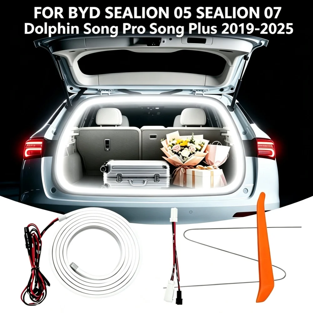 For BYD SEALION 05 SEALION 07 Dolphin Song Pro Song Plus 2019-2025 Car Trunk Lighting Ambient Light Strip LED Lighting
