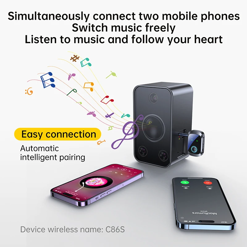 2 In 1 Bluetooth 5.4 Audio Transmitter Receiver 3.5mm AUX Airplane Wireless Adapter With Mic For TV Car kit Speaker PC Headphone