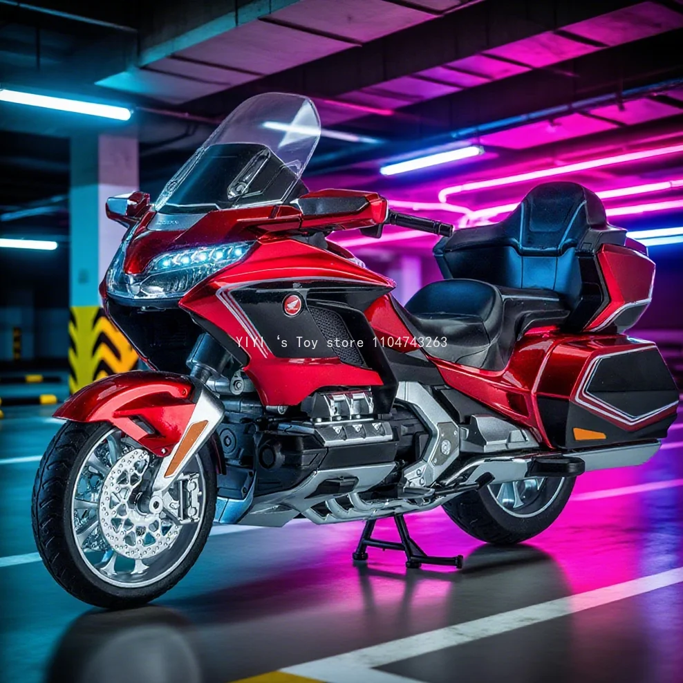 

1:11 Honda Gold Wing GL800 2021 Alloy Die Cast Motorcycle Model Vehicle Collection Sound and Light Off Road Autocycle 25A28