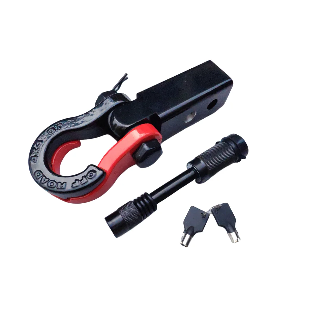 New 18000 Lbs 2 Inch Shackle Hitch Arm Receiver Tow Hitch Trailer Hooks Tow Bar Two Hole Adjust Pitch-Row Mainland China