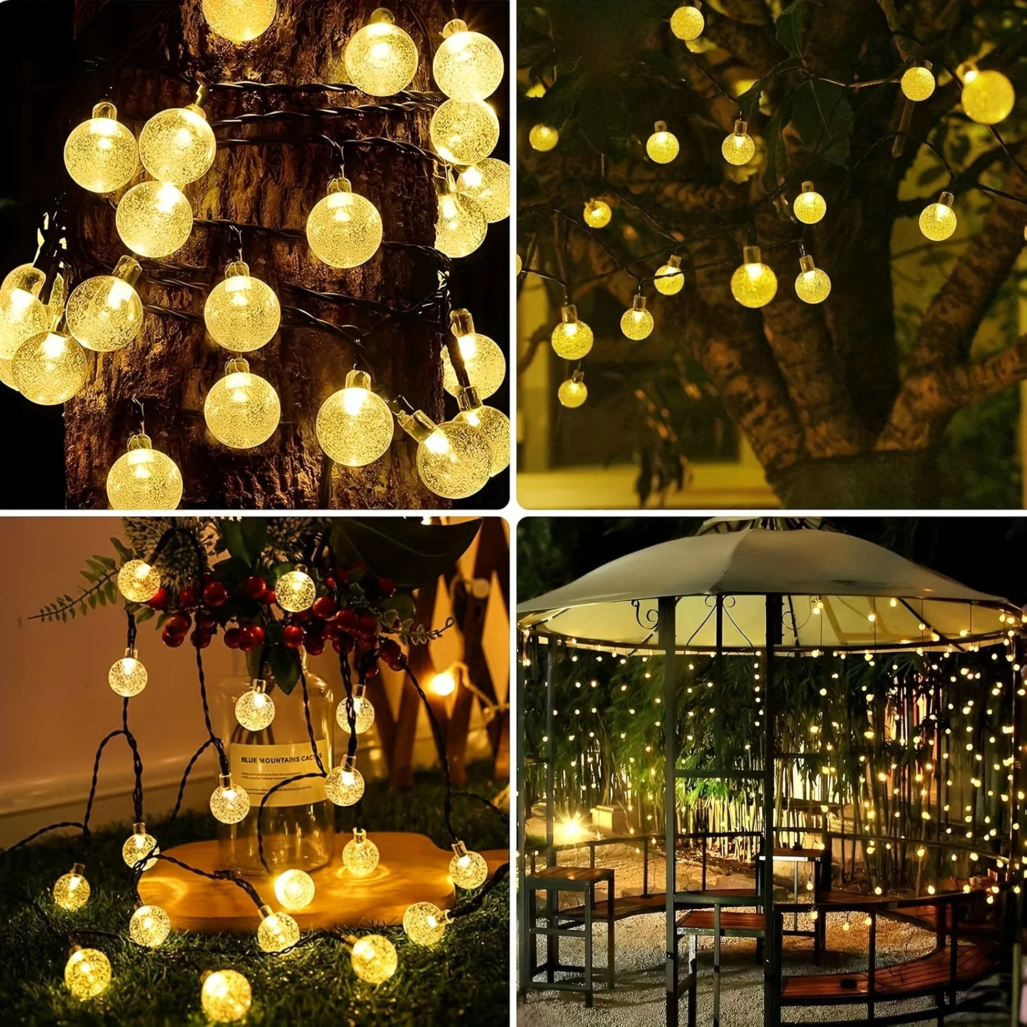 1pc Solar Bubble Ball with 8 Functions, Outdoor Light String, Gardening Party Decoration, Gardening Party Decoration