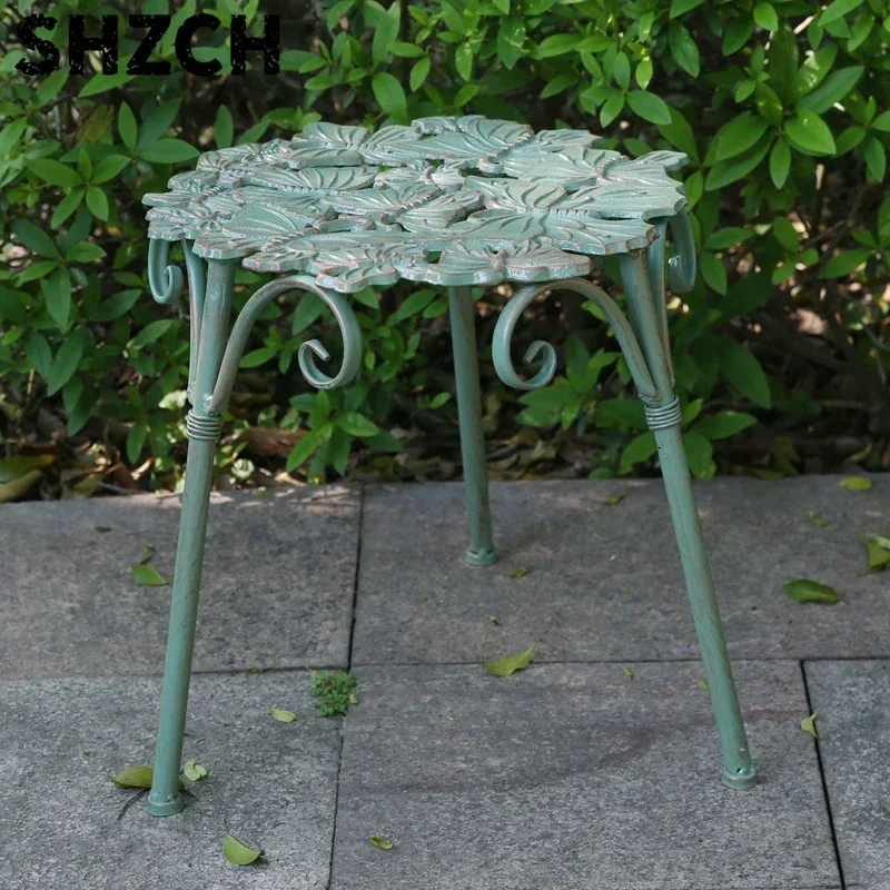 Decorative Plant Stand Living Room Retro Floor Plant Bench Aged Flower Stand Butterfly Ornament Shelf Interior Greenery Display