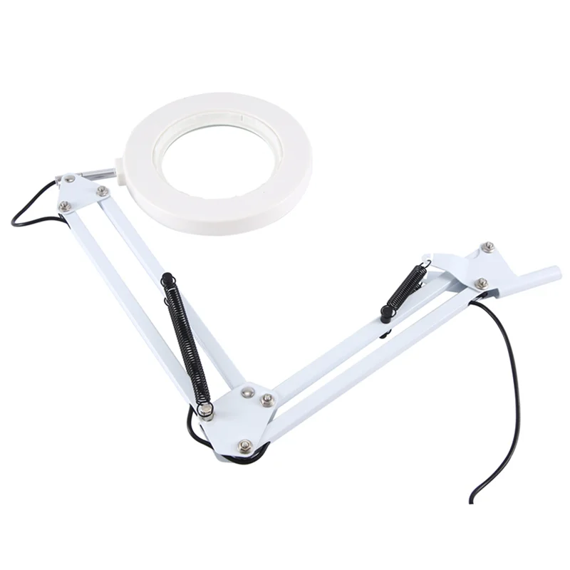 AA46 Vergrößerungslampe, Metall-Schwenkarm-Lupe, 10 Helligkeitsstufen, 3 Farbmodi, 4-Zoll-Durchmesser-Linse