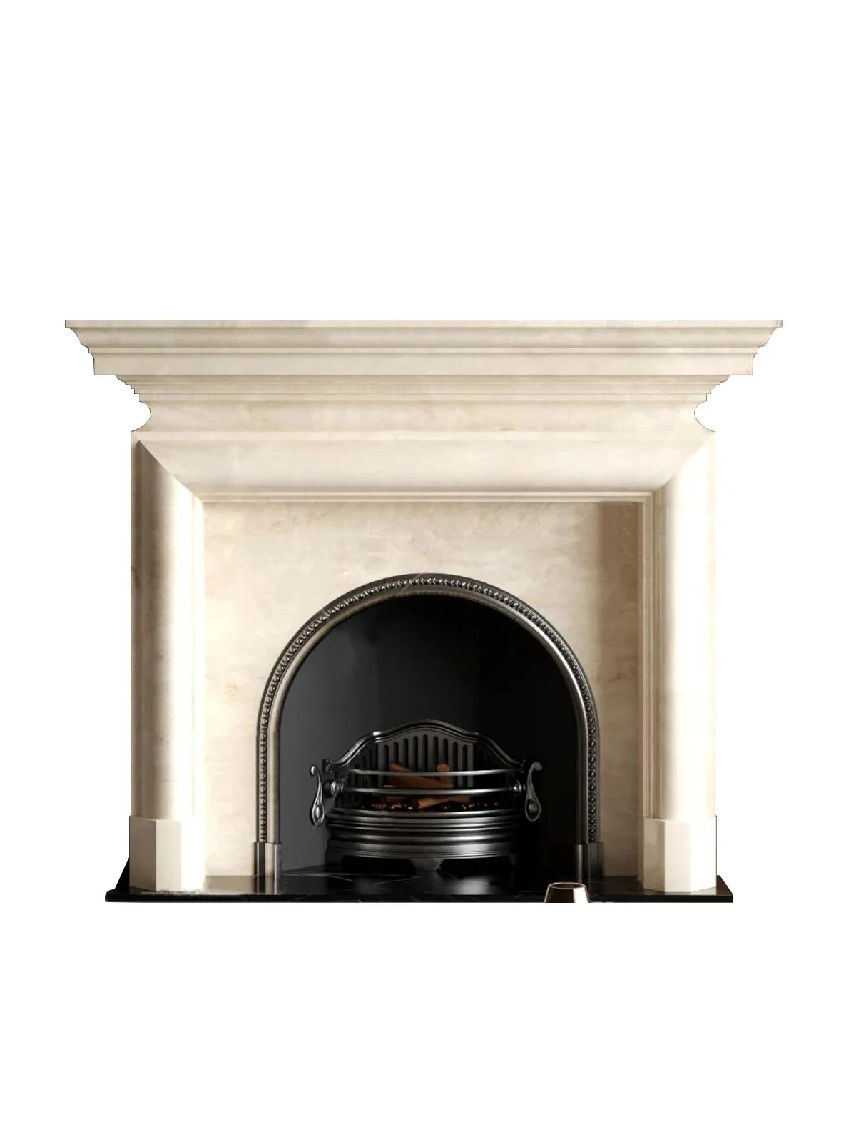 

French Retro Arch Fireplace Decorative Cabinet White Marble Solid Wood Custom Fireplace Carving Chimenea Decorativa