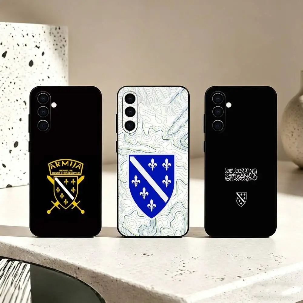 Bosnia and Herzegovina flag Phone Case Black Silicone Soft For Samsung Galaxy A73,A72,A71,A70,A53,A52,A51