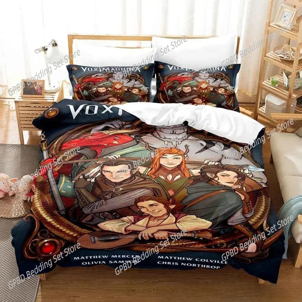 The Legend of Vox Machina Bedding Set Duvet Cover Comforter Bed Set Quilt Cover Pillowcase King Queen Twin Size Boys Girl Adult