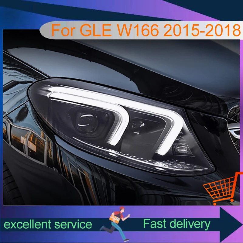 Auto Headlights For Benz W166 2015-2019 GLE Front Lamp LED Bulbs DRL Newest Upgrade Head Light Projector Lens Car Accessories view 3