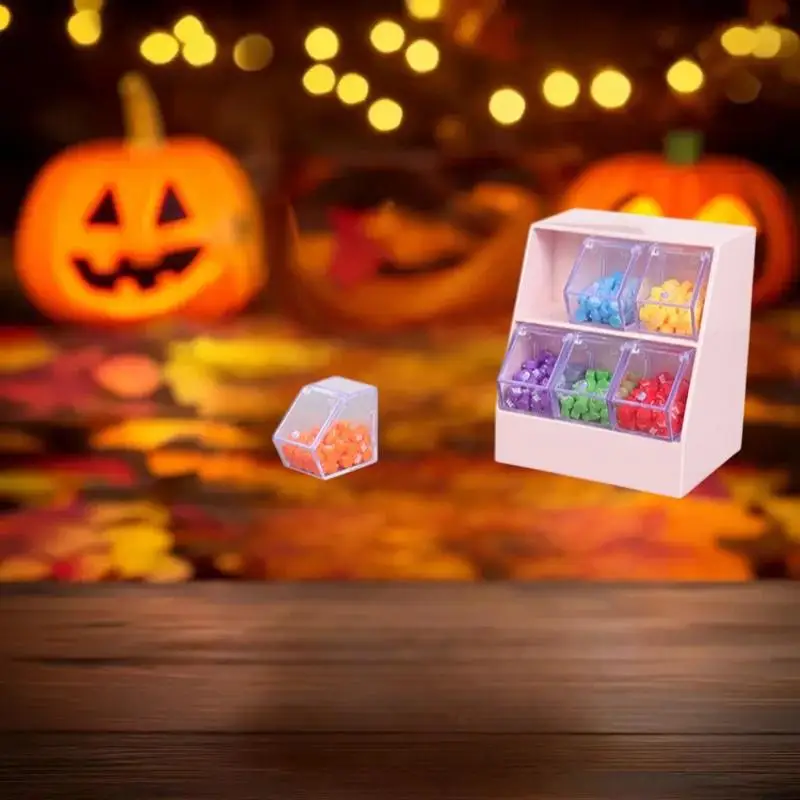 Dekoracja supermarketu dla mini domek dla lalek w skali 1/12, symulowany regał na słodycze i szafka z szufladami do tworzenia miniaturowych scen.