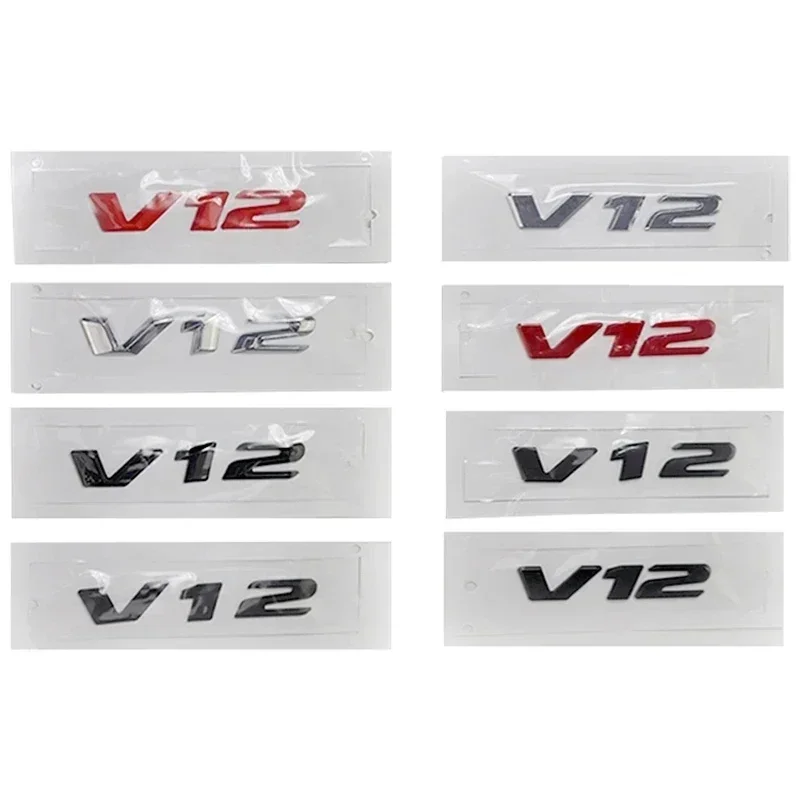 3d Chrome Black V12 Logo Letters Car Fender Emblem For Mercedes Benz Coil W220 CL 500 CL600 S600 V12 Badge Sticker Accessories