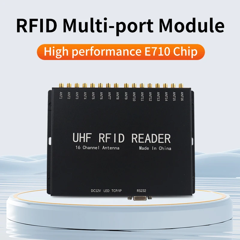 

16port UHF RFID Long Range Reader Connecting Multiple Antennas UHF RFID Reader UHF Reader for Warehouse Management UHF RFID