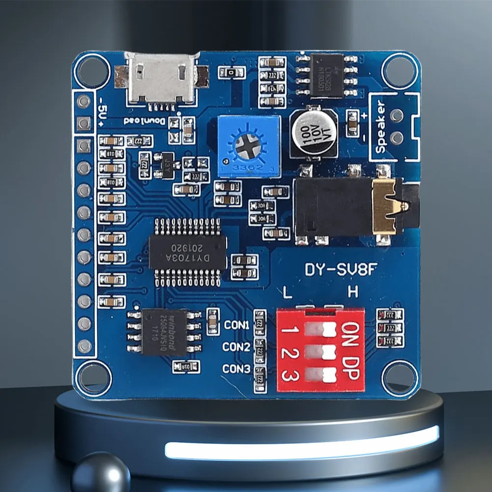 DY-SV8F Voice Sound Playback Module MP3 Player Module UART I/O Trigger Class D Amplifier Board 5W 8M for SD/TF Card for Arduino
