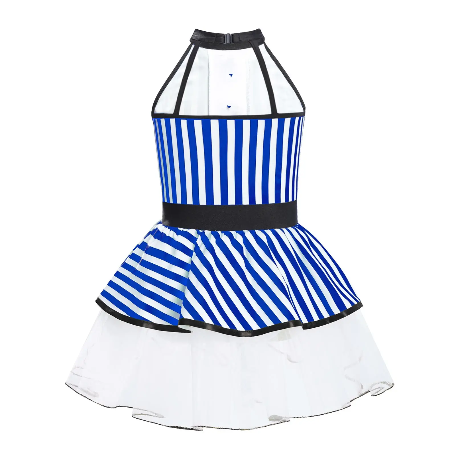 أطفال بنات السيرك Ringmaster ازياء مخطط رداء رقص الباليه فستان الرسن مطرزة Bowknot توتو الجمباز تجريب Dancewear