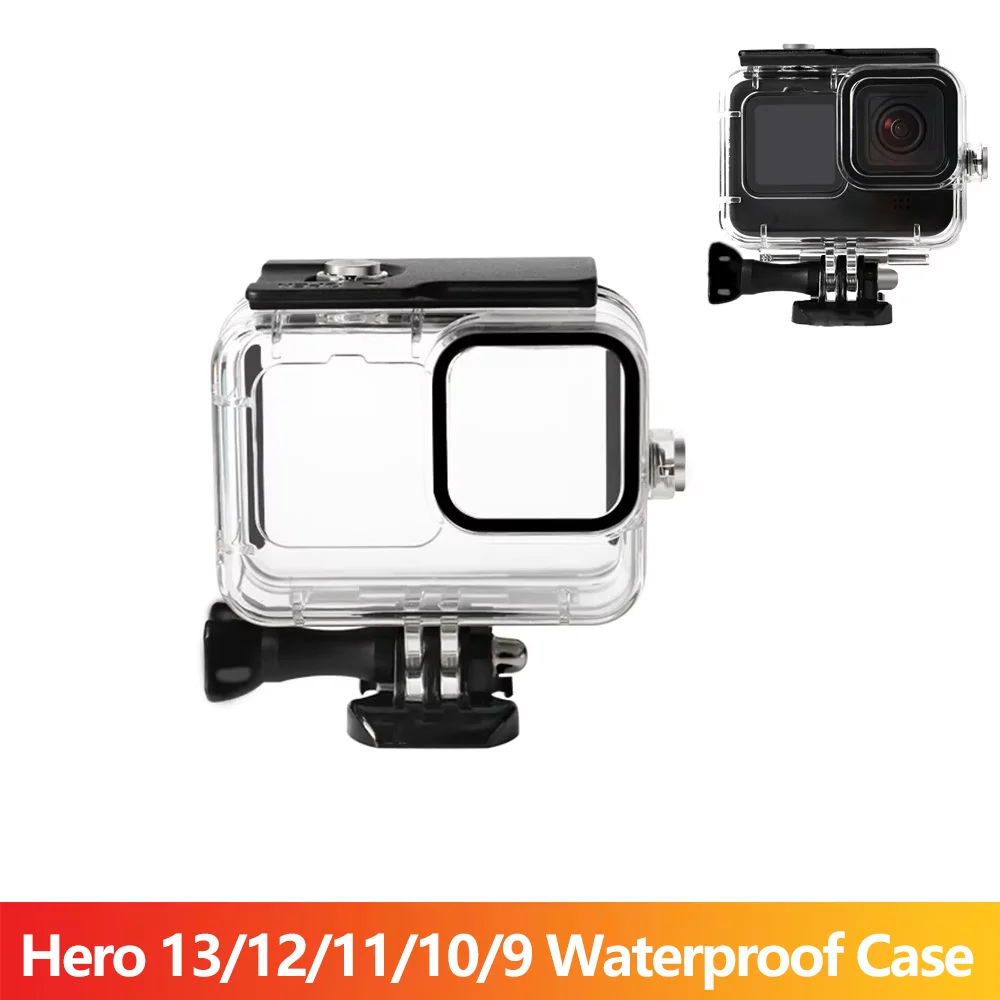 Hero 13/12/11/10/9 Waterproof Case Protective Underwater Diving Housing Shell For GoPro Hero 13 12 11 10 9 Black Action Camera