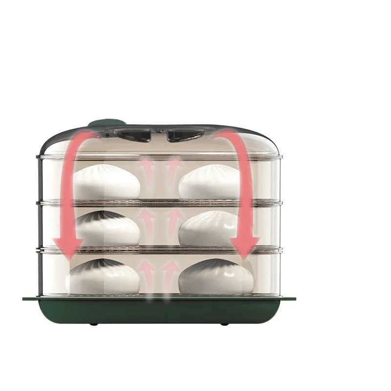 

Microwave oven heating steaming box transparent steamer hot steamed buns with lid household multi-function