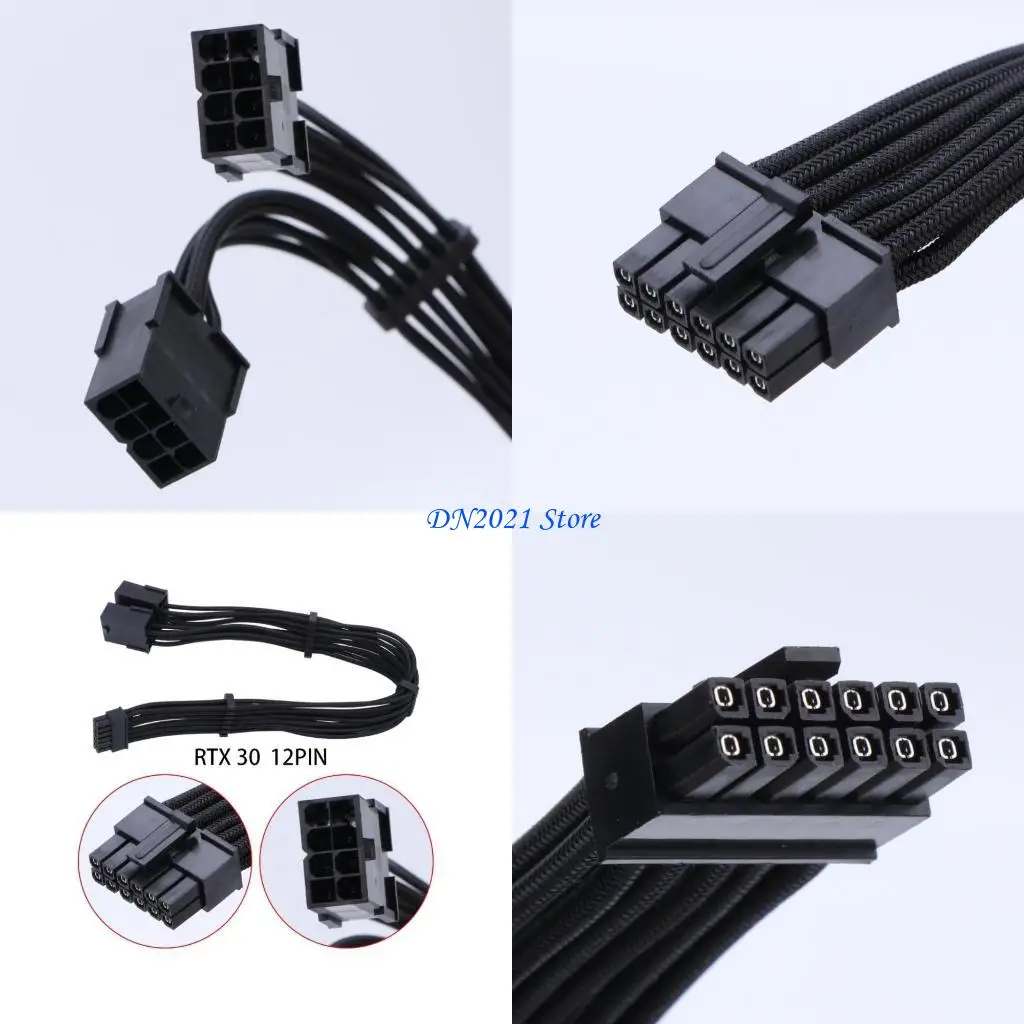 

F3KE ATXPower Supply Extension Cable for New RTX3070 RTX3090 - Stable and Reliable