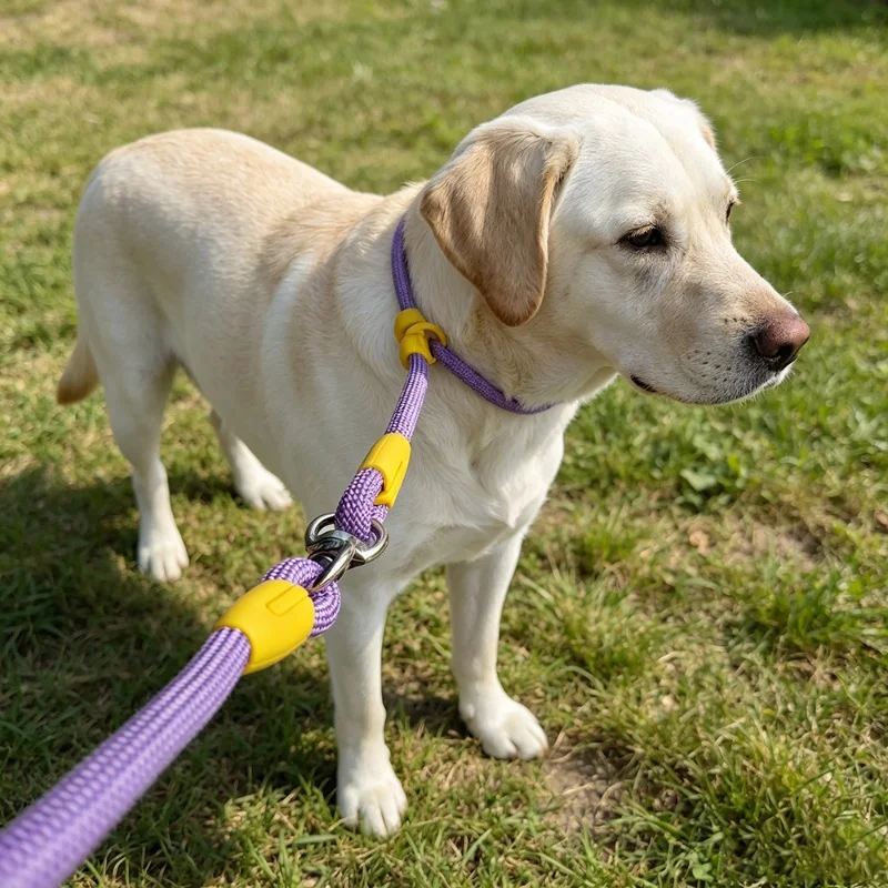 160cm Anti-Tangle Nylon Round Rope Dog P Chain Collar Slip Leash Adjustable Training Lead for Small Medium Dogs