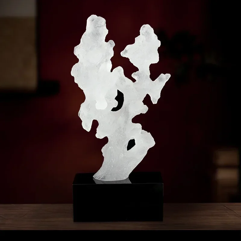 Glazed new Chinese style creative Taihu stone handicraft ornament model room study bookcase hotel soft decoration