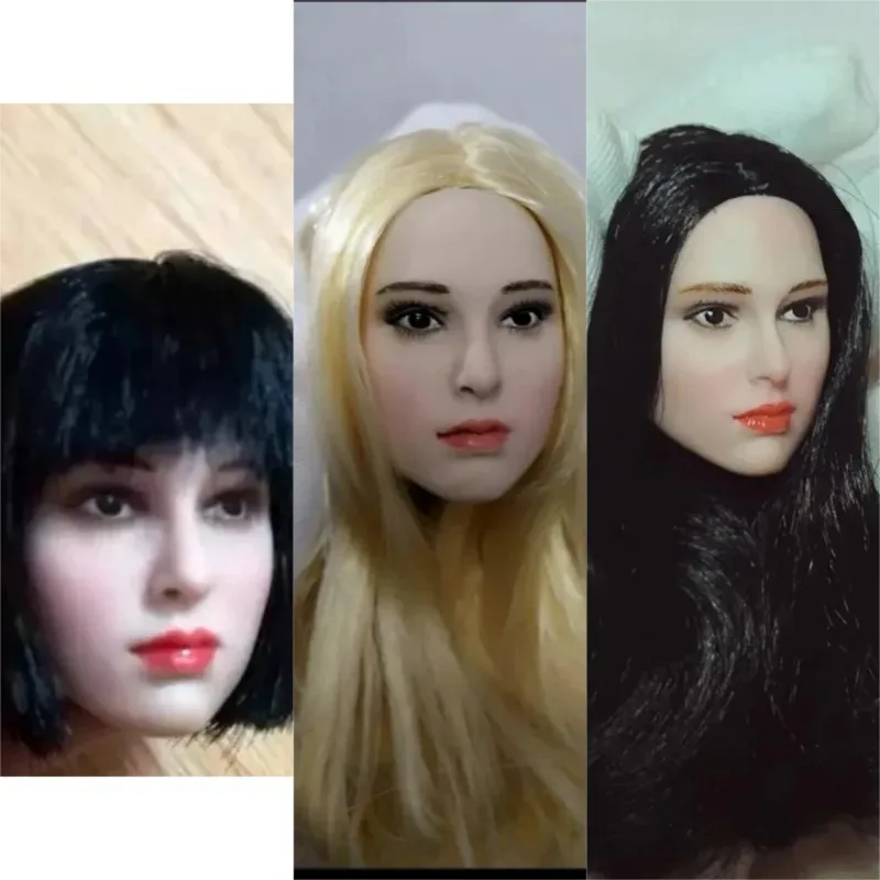 

1/6 Scale Female Soldier Head Carving Medium Length Hair Hairstyle Head Sculpture Model for 12" Action Figures Body
