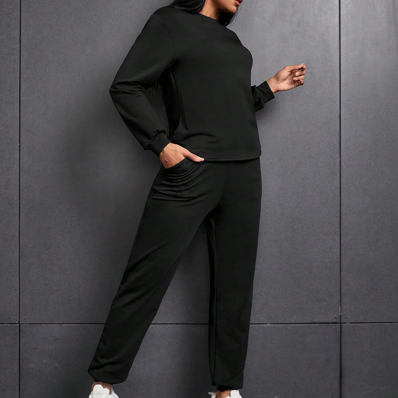 2-piece women\'s fashion elegant pants Suit women\'s casual wear Jogger suit Korean version sport suit cotton tracksuit