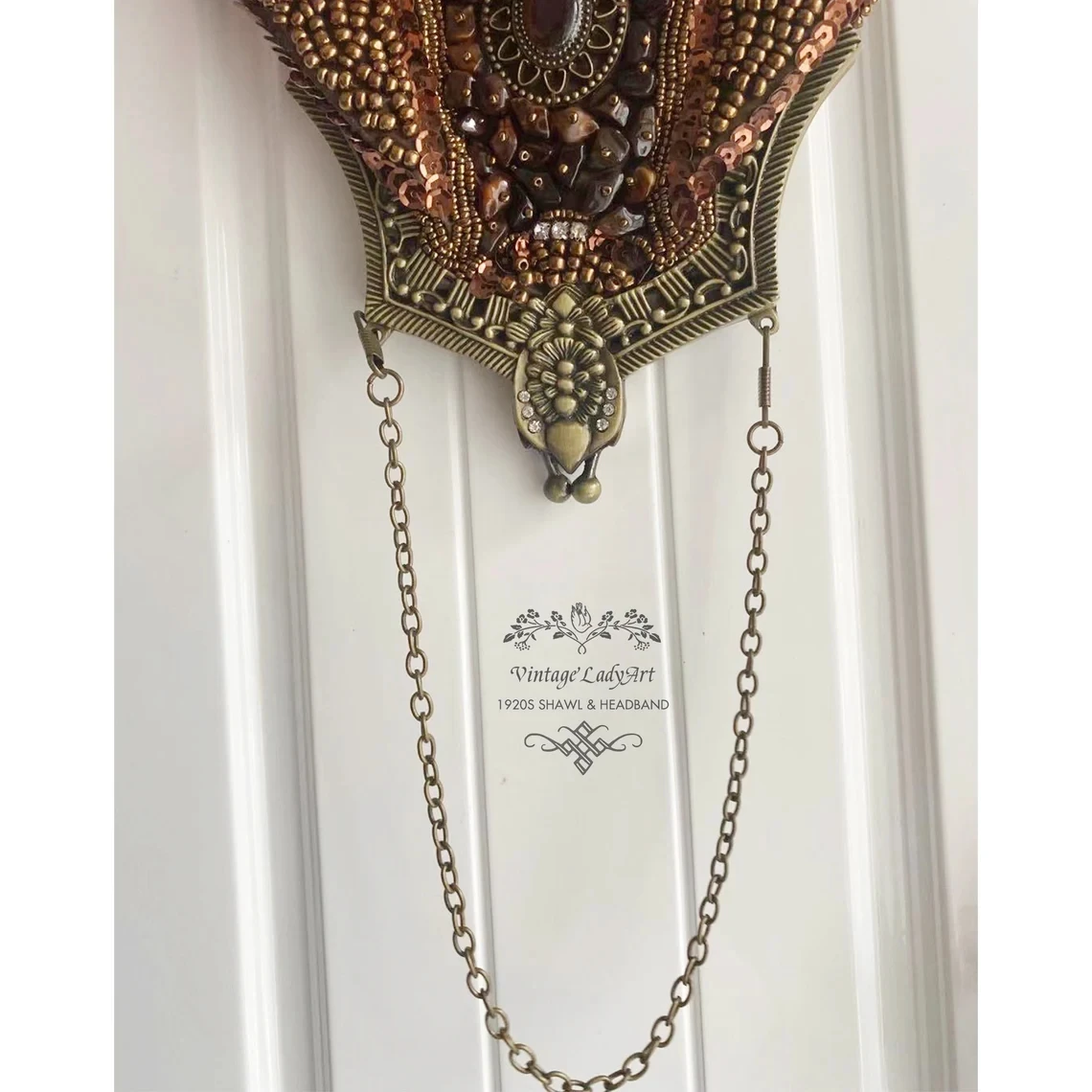 Lost in Vintage Evening Handbag Beaded Pattern Gold Rose FramClutch Purse con la 2 staccabile Removalbe Shoulder Chain Party