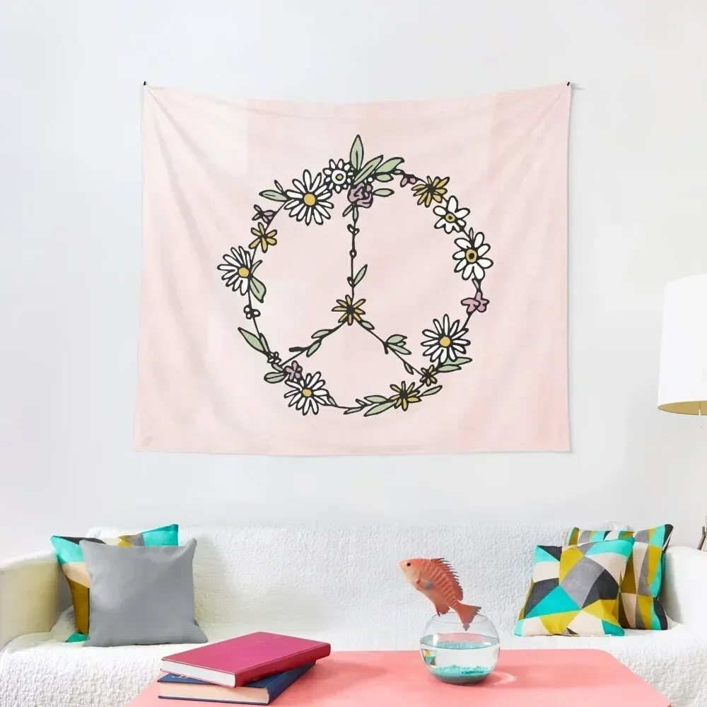 

Watercolor Peace Sign Tapestry Bed Room Decoration Room Decorator Tapestry