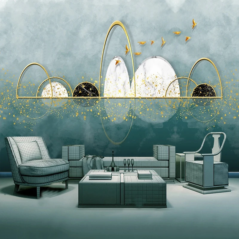 Custom Wallpaper 3D Nordic Creative Abstract Marble Art Mural Background Living Room TV Wall Sticker Poster Papel Pintado Pared
