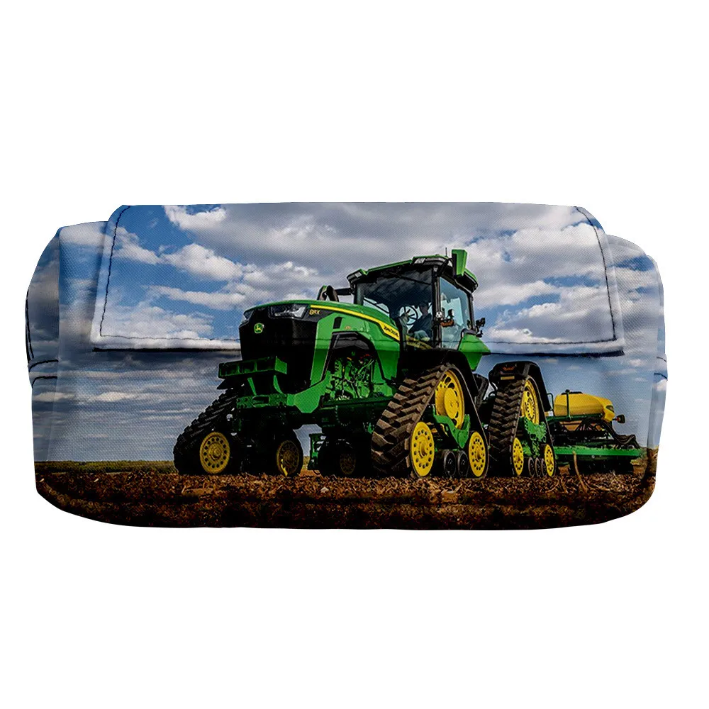 Estuche de lápices con patrón de Tractor de juego para estudiantes, niños y niñas, Oxford 3D, impermeable, Anime de dibujos animados, bolsa de doble almacenamiento