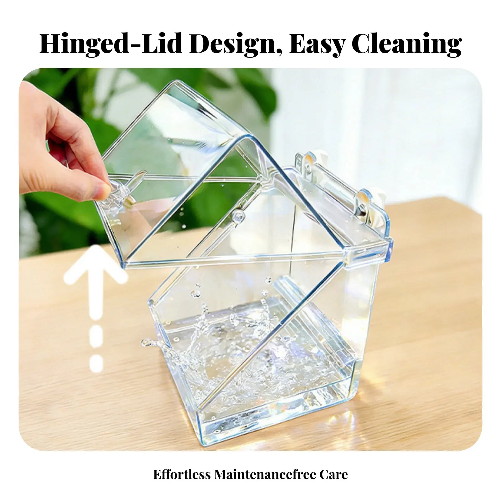 Multi-Functional Avian Feeder Bath Anti-Spray Parrot Shower Box Clear Parrot Bath House Multipurpose Use view 4