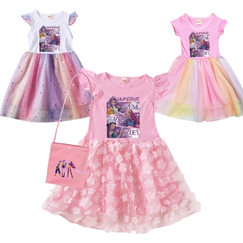 

Kpop Demon Hunters Cartoon Kids Clothes Cartoon Princess Dress Fashion Wedding Birthday Party Dress Christmas Halloween Costume