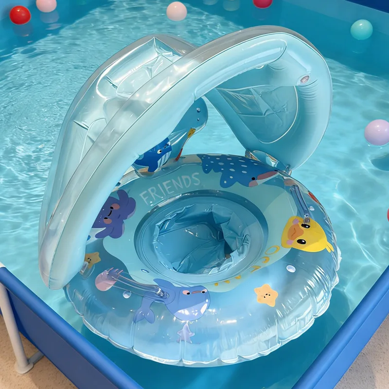 1Pcs Sunshade Swim Ring Inflatable Pool Float Swim Tube Swimming Circle Swim Accessory Summer Water Sport Swim Float ﻿ ﻿ ﻿ ﻿ ﻿ ﻿