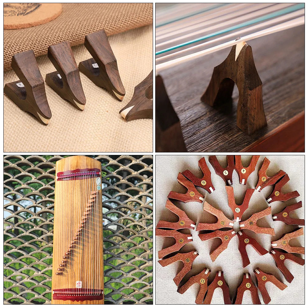 

21 Pcs Guzheng Code Instrument Accessories Simple Bridges Wood Accessory Replacement