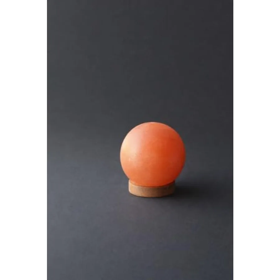 Pink Rock Salt LAMP Ball Planet 4.4lbs with Wooden Base; Bulb Included