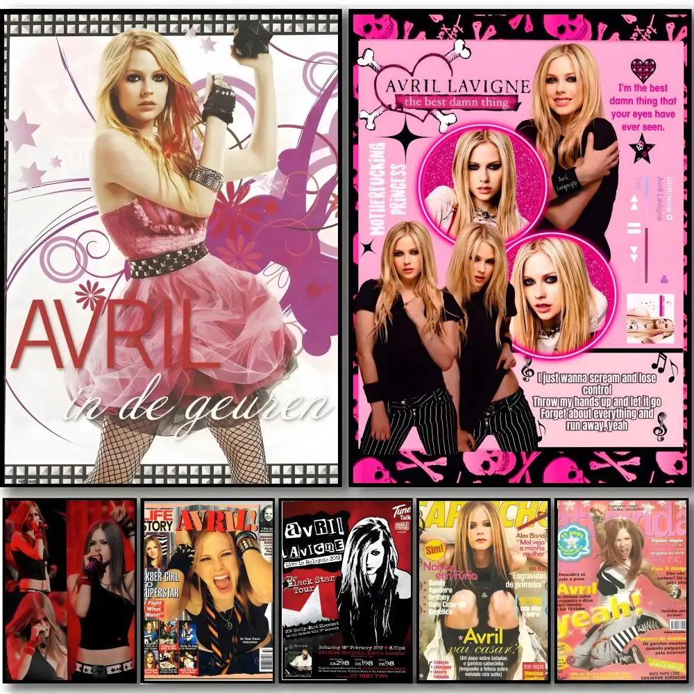 singer punkpop A-Avril Lavigne Poster HD art sticky wall waterproof home bedroom bar aesthetic decoration