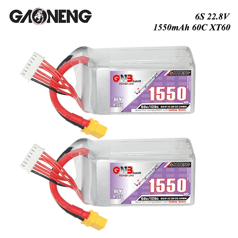 Origina GNB HV 6S 22.8V 1550mAh 60C/120C Lipo Battery for RC Car Truck Buggy Aircraft FPV Drones RC Parts 22.8V Battery