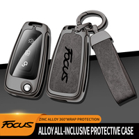 Suitable for Ford Focus 2018 2017 2015 manual transmission zinc alloy leather 3-button car key shell car key fob accessories