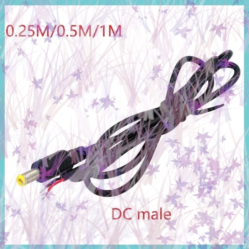 

0.25M/0.5M/1M 12V DC Male Connector Power Supply Cord Extension Cable for CCTV LED Strip Light Adapter 22AWG Wire 5.5*2.1mm C4