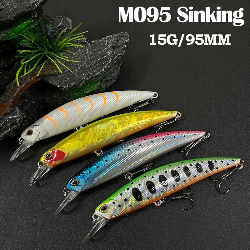 

15g 95mm Spearhead Ryuki Minnow Lure for Trolling Fishing Bass Bait Long Casting Wobblers Heavy Weight Sinking Jerkbait Pesca