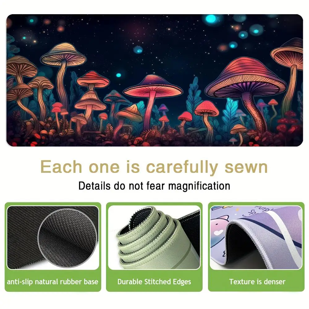 

Retro mushrooms and starry sky Mouse Pad rubber anti-slip Desk Mat gamer pc accessories Gaming mat keypad expansion mousepad